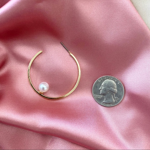 Pearl Hoops Hoop Earrings - Picture 6 of 8